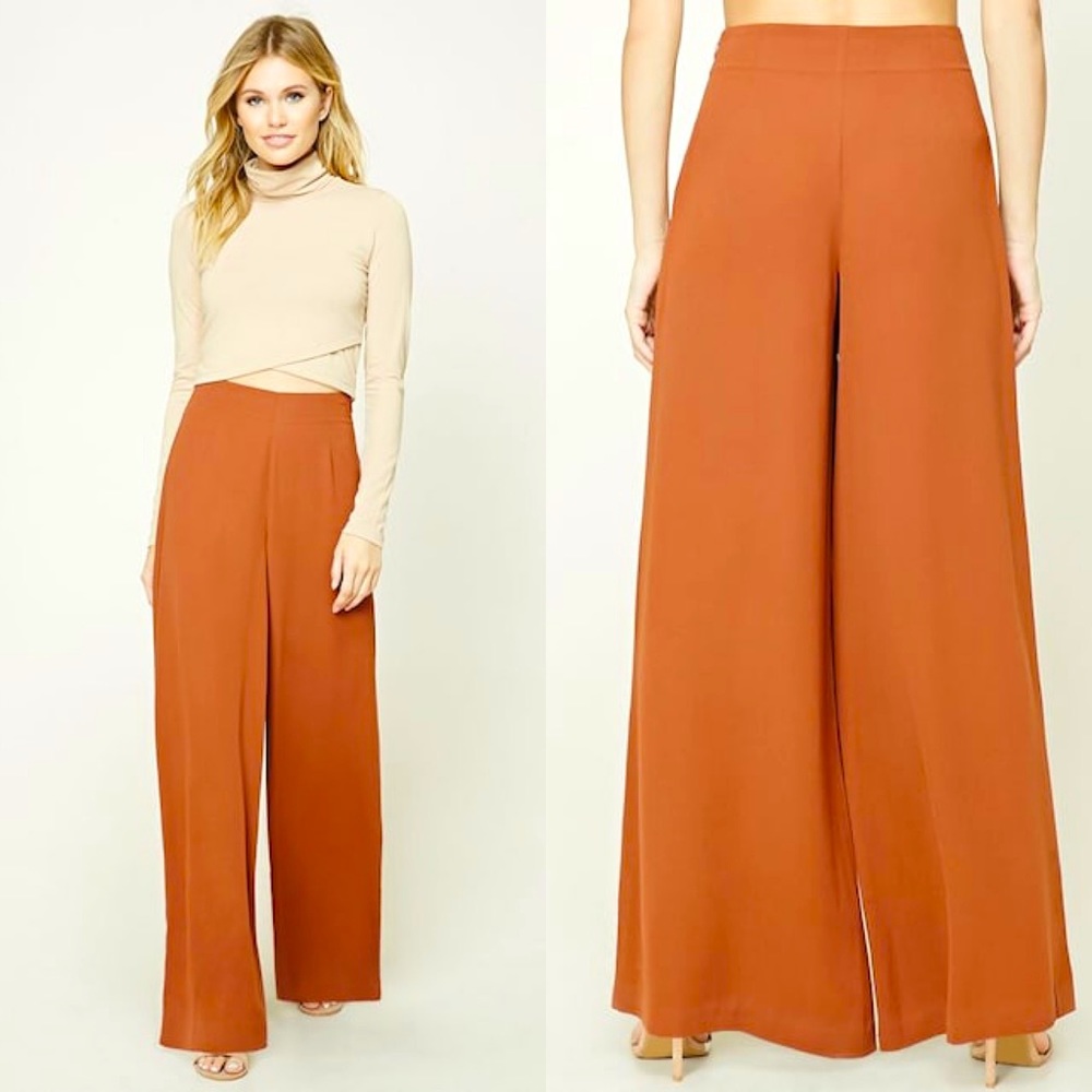EUC Forever 21 Contemporary Gaucho Pants High Waist  Orange (Women’s Size Small)